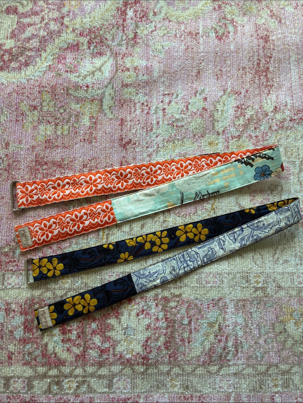Set of 2 Floral Patterned Belts